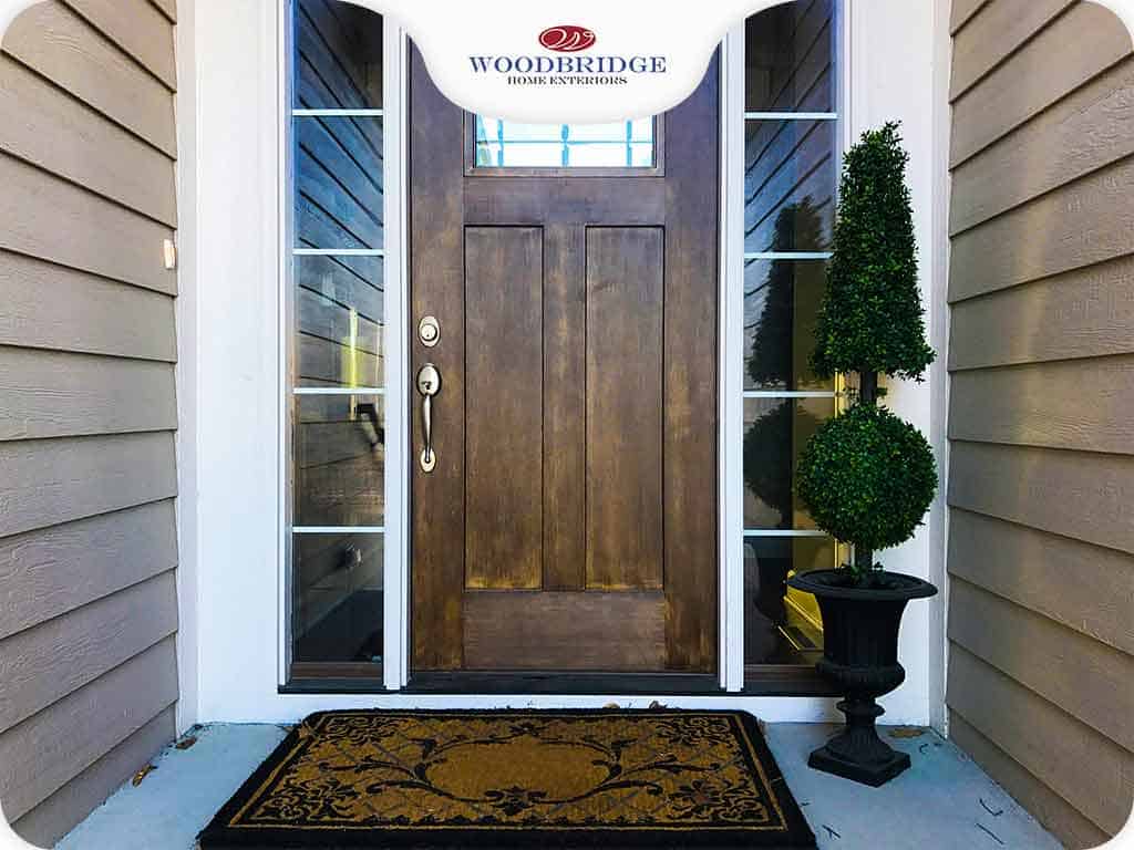 door with plant